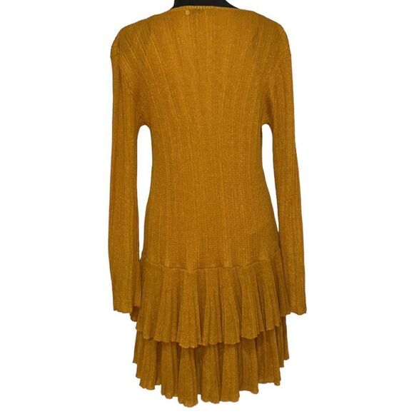 Glittery Gold Zara V neck dress - Picture 3 of 6